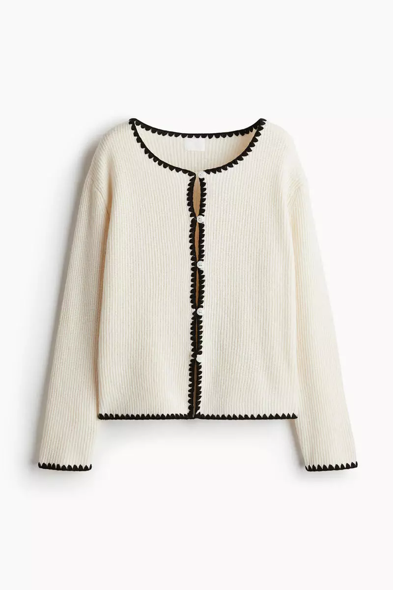 Blanket-stitch cardigan