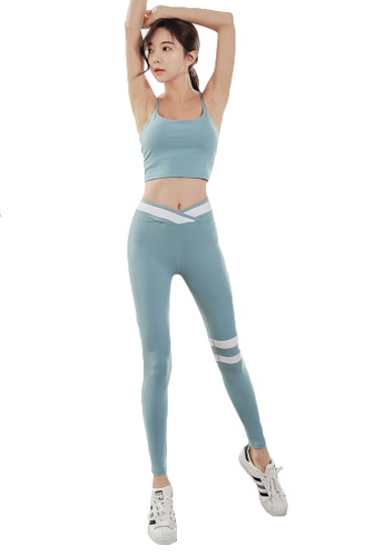 YG Fitness blue (2PCS) Quick-Drying Running Fitness Yoga Dance Suit (Bra+Bottoms) 2001AUS09DD43BGS_1