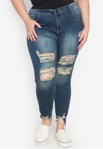 kant Kurv Brutal Buy Balaynor Plus Size Cropped Skinny Tattered Jeans 2022 Online | ZALORA  Philippines