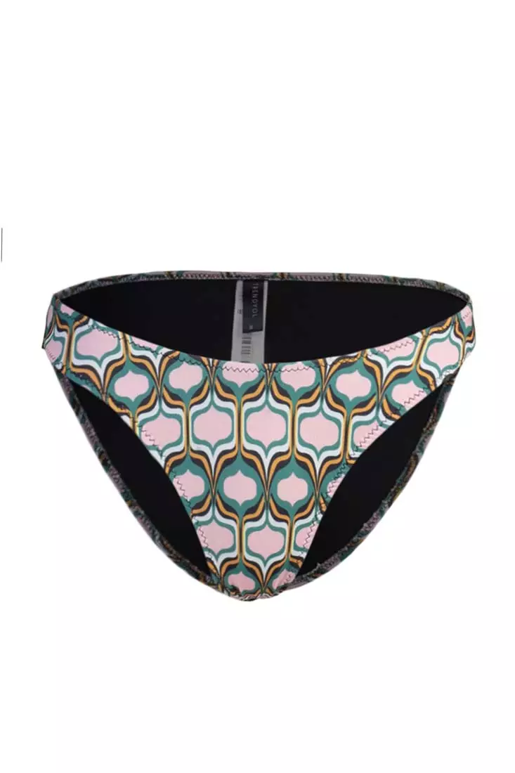 Pattern V-Cut Bikini Bottom
