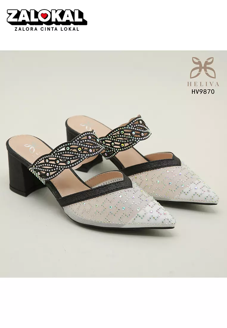 Heliva Esty High Heels Glitter Pointed Shoes Semi Transparent