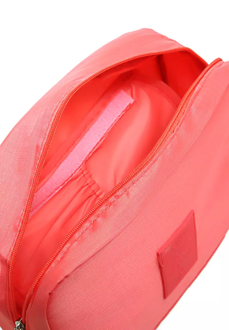 Bloos Tas Travel Bag in Bag Organizer untuk Kosmetik Sabun Many Pockets Anti Air Material Nylon ORIGINAL - Red