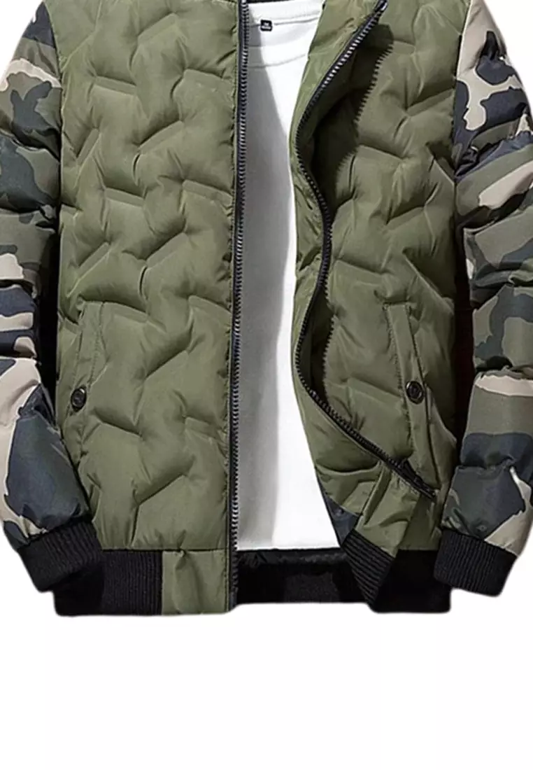 Camouflage Patchwork Baseball Jacket FX9988