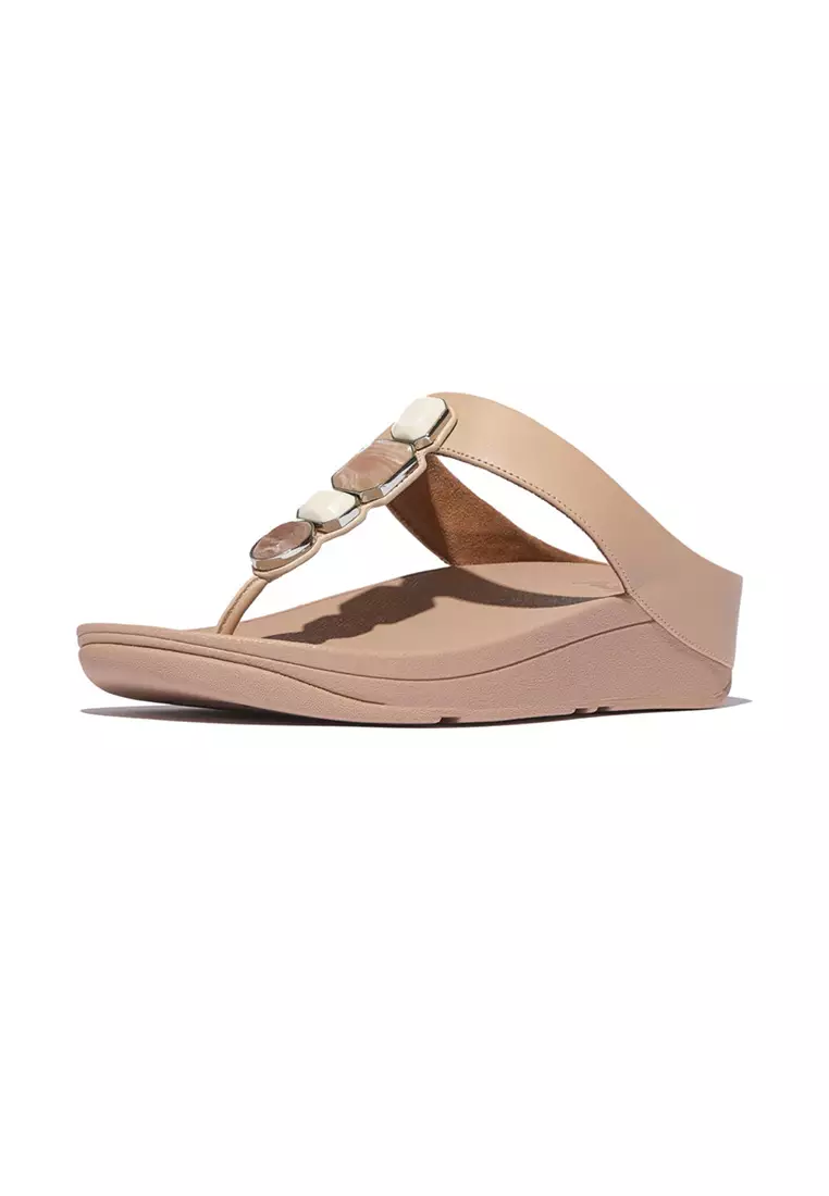 FITFLOP Fino Women Multi-stone Leather Toe-post Sandals