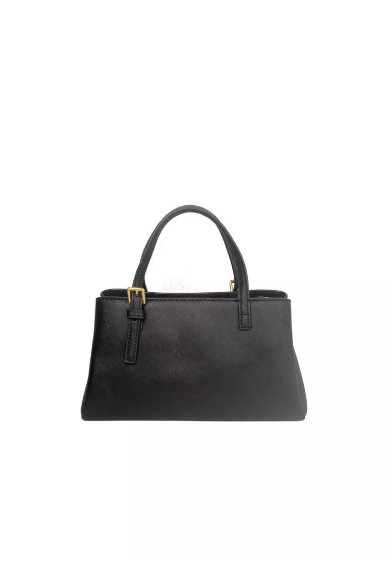 Tory burch satchel priscilla top handle black sale