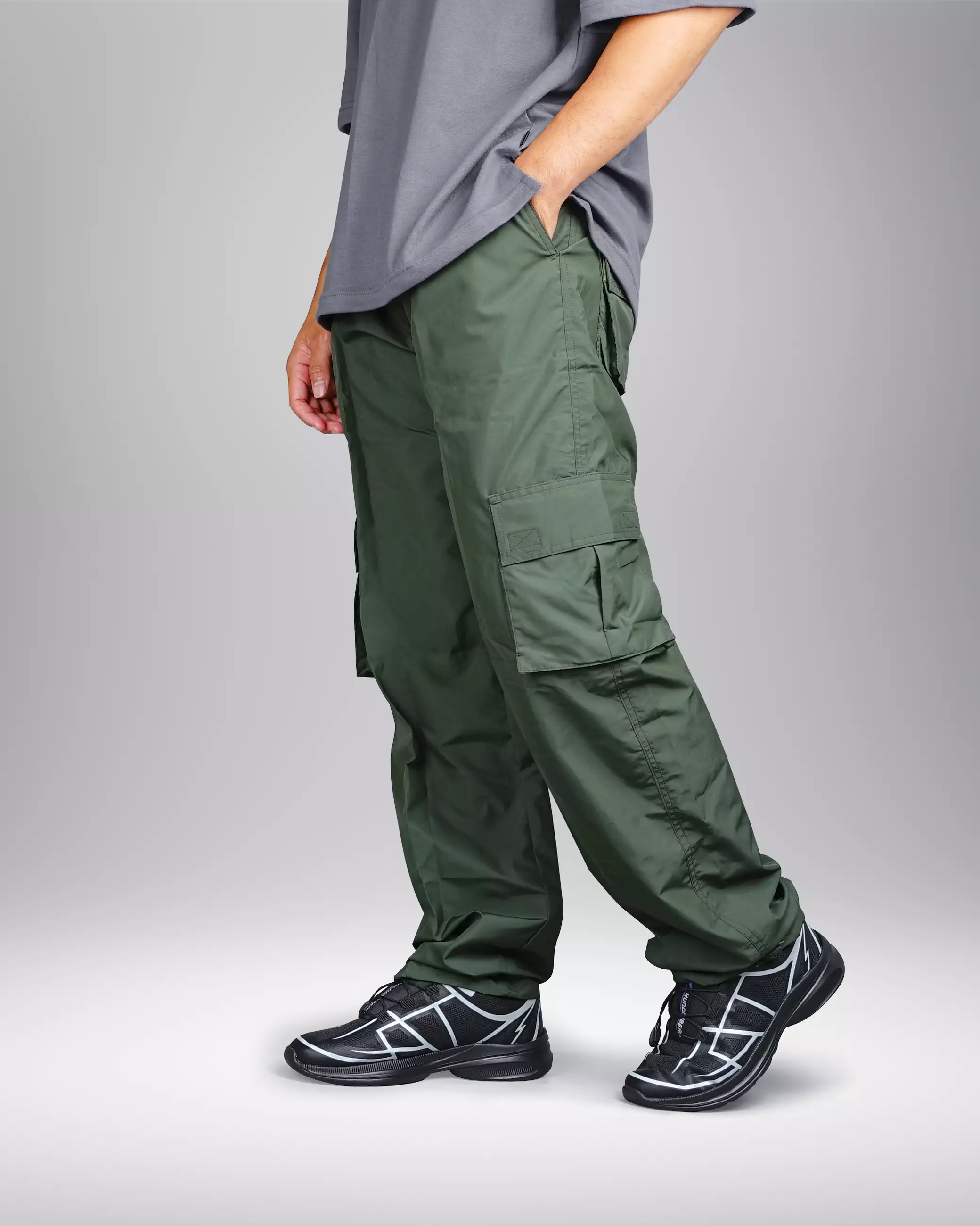 Long Cargo Pants Parasut Army