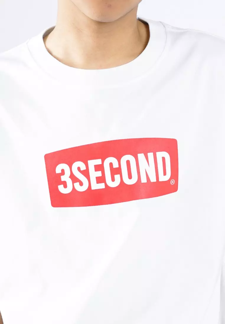 3Second Men's T-Shirt Short Sleeve Regular Fit Cotton Red Block OL-C280525