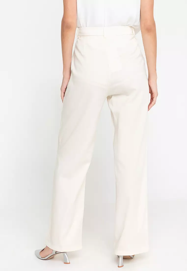 Cersy Natural Waist Wide Leg Trousers