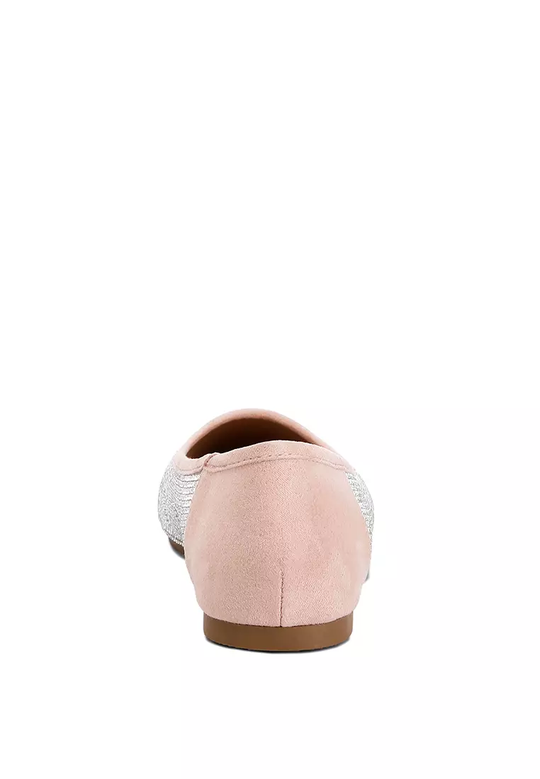 Light Pink Shimmering Rhinestone Ballerinas