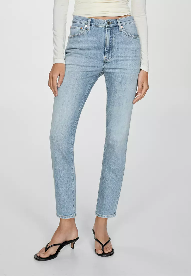 Skinny fit cropped jeans top