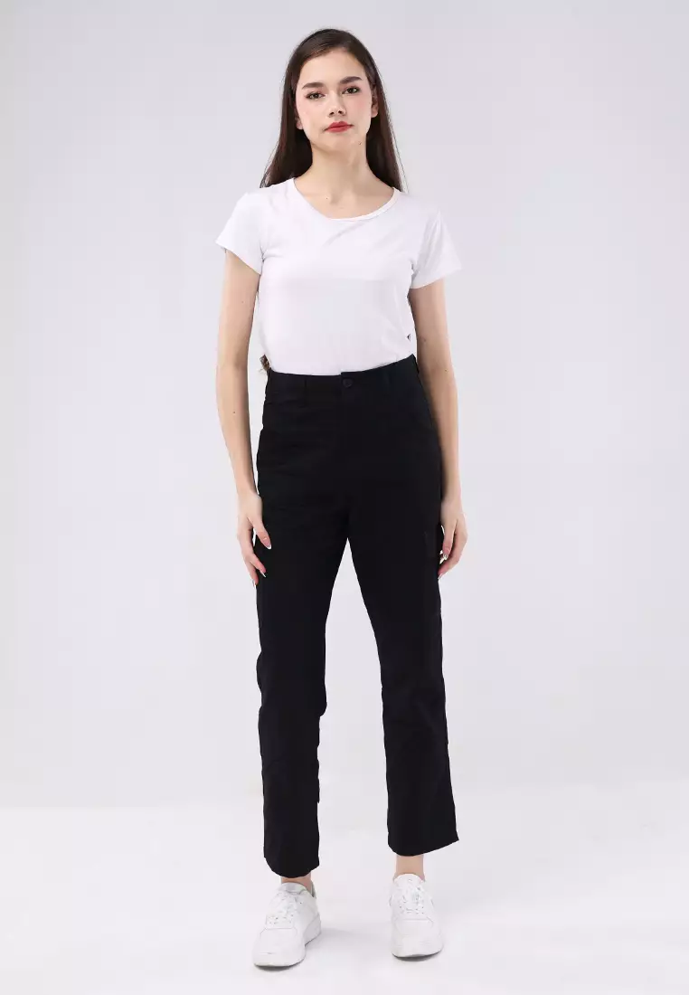 Colored Cargo Straight Cut Pants Ladies