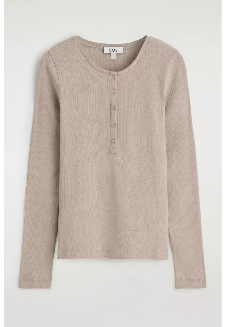 LONG-SLEEVED HENLEY TOP