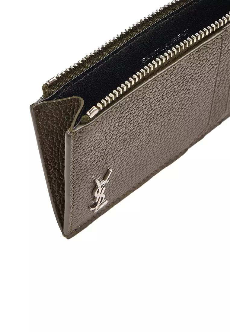 Monogram fragments zip card case in quilted grain de poudre embossed online leather