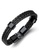 YOUNIQ black YOUNIQ Titanium Steel Full Black Genuine Leather Bracelet for Men C11ACACB588DF9GS_1