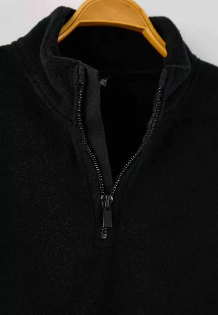 Fleece Half Zipper Unisex Sweatshirt