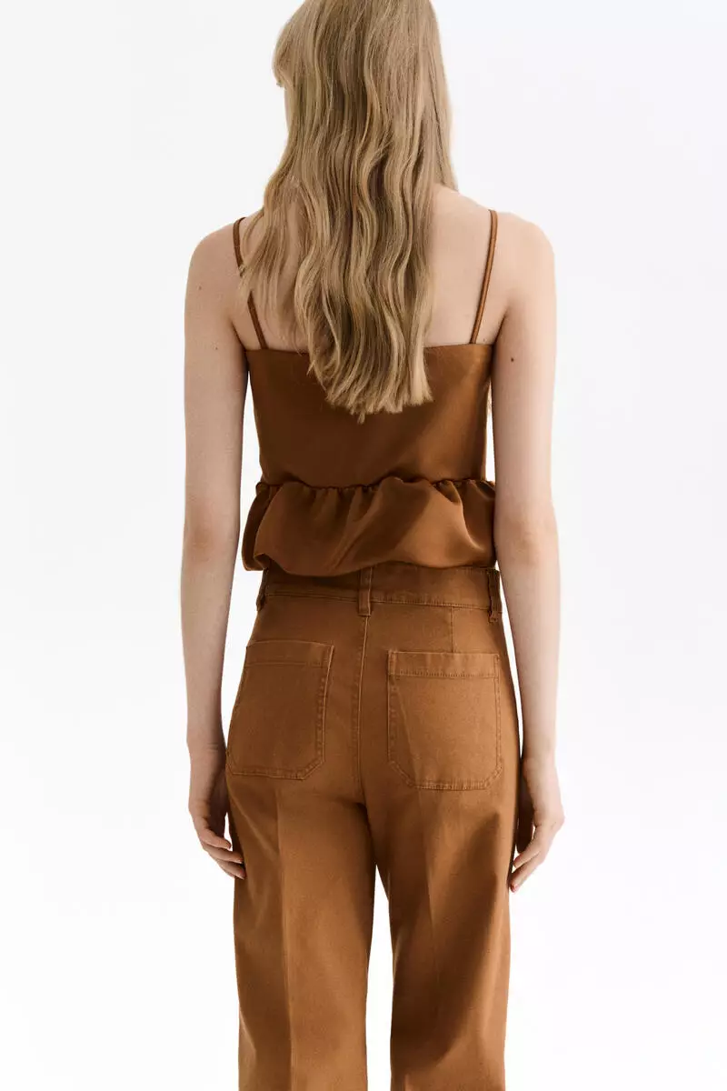 Bubble-hem strappy top