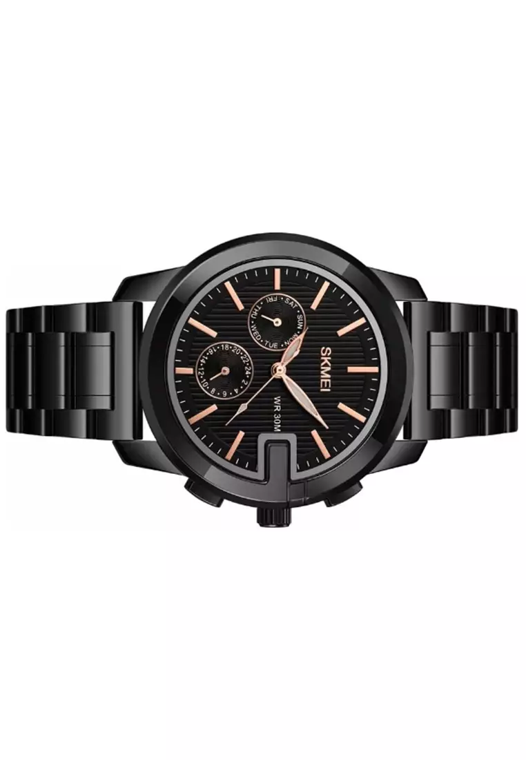 Jam Tangan Pria Analog Waterproof Strap Tali Material Stainless Steel IR64 ORIGINAL