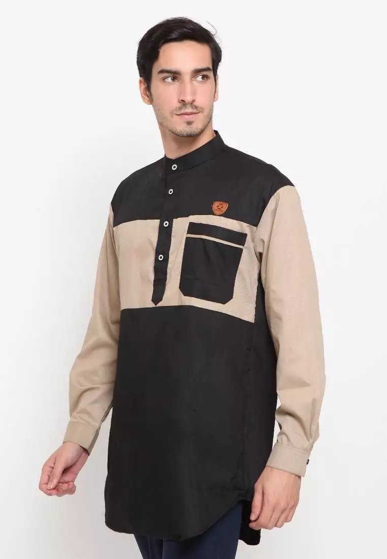 Zayidan Baju Koko Gamis Muslim Pria Zaid - Hitam