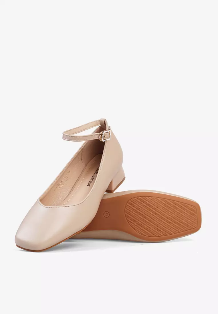 Sepatu Block Heels Wanita with Ankle Strap L.Marine