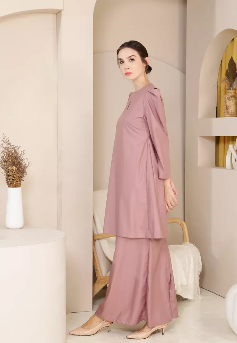 Yarra Kurung Pahang Modern in Dusty Pink