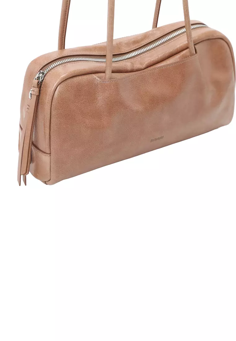 TONA Pocket East West Boston Bag - Distressed Taupe