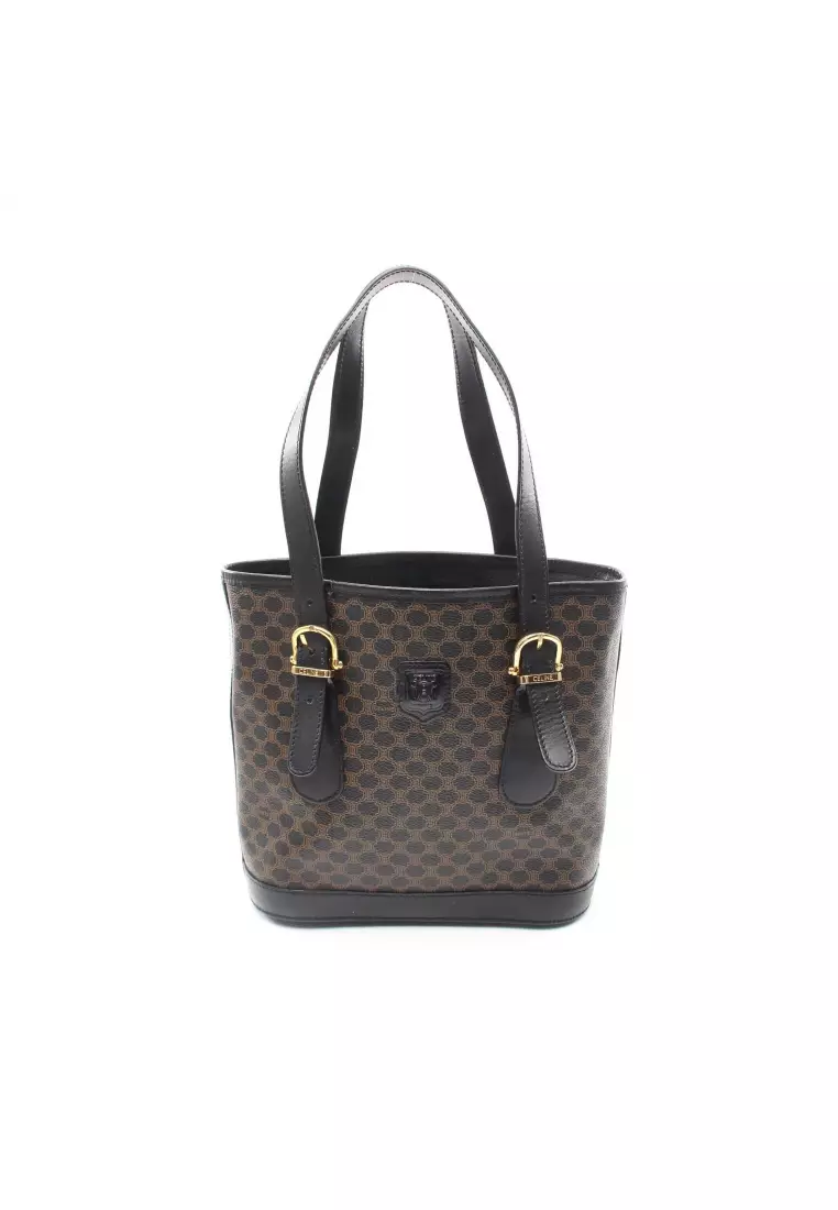 Buy C line Pre loved Celine Macadam Shoulder bag PVC leather Brown