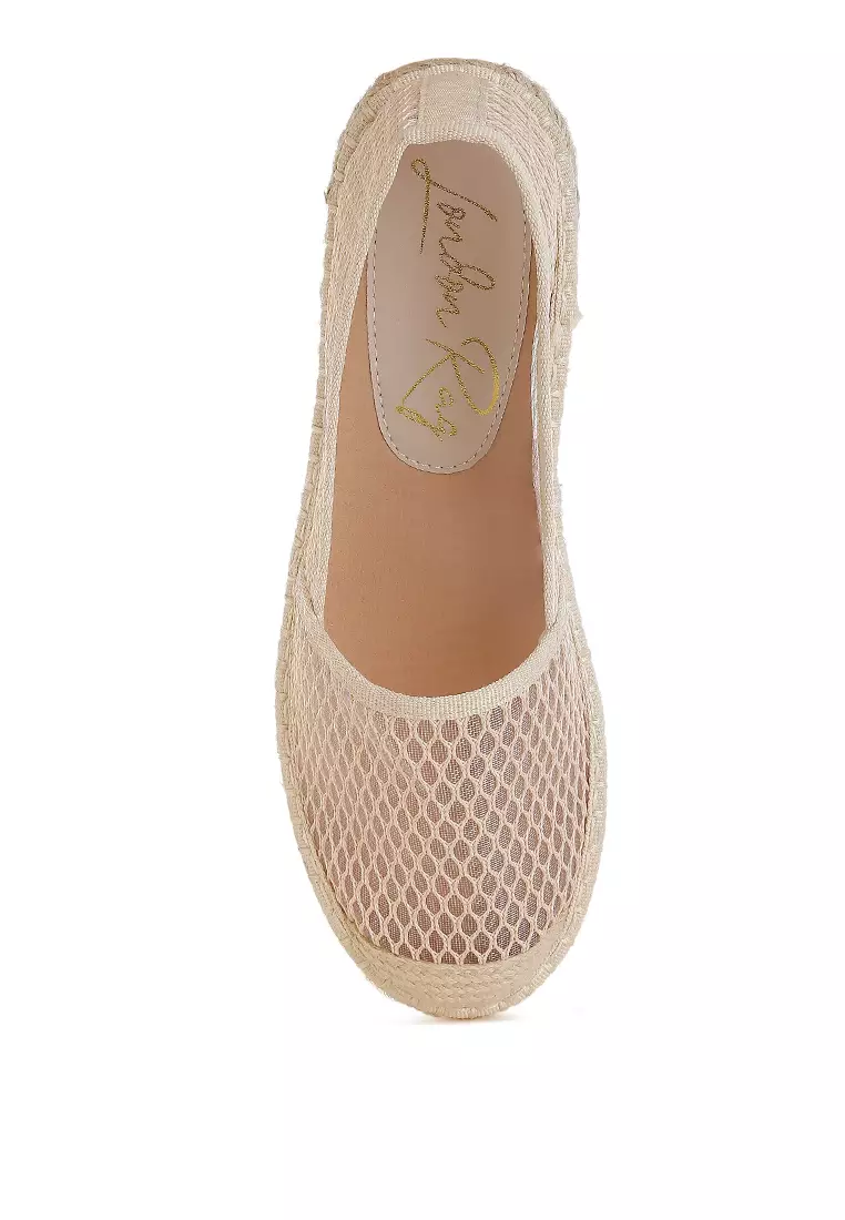 Mesh Espadrille Loafers In Beige