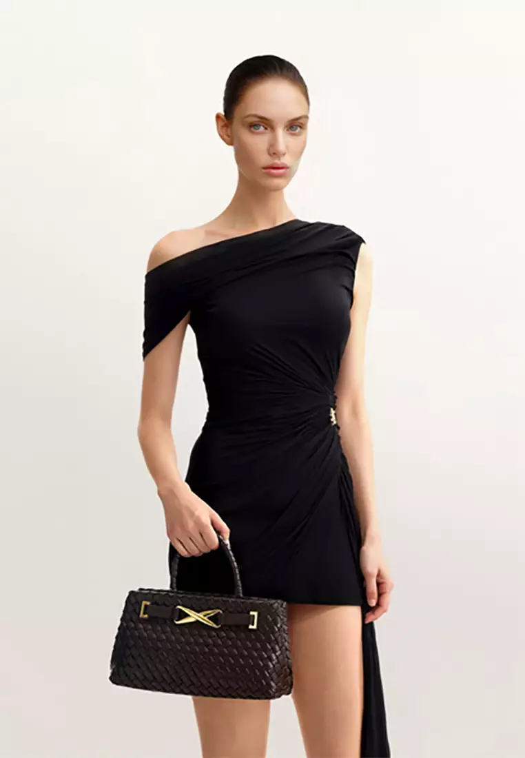 Elora Woven Tote Bag - Brown