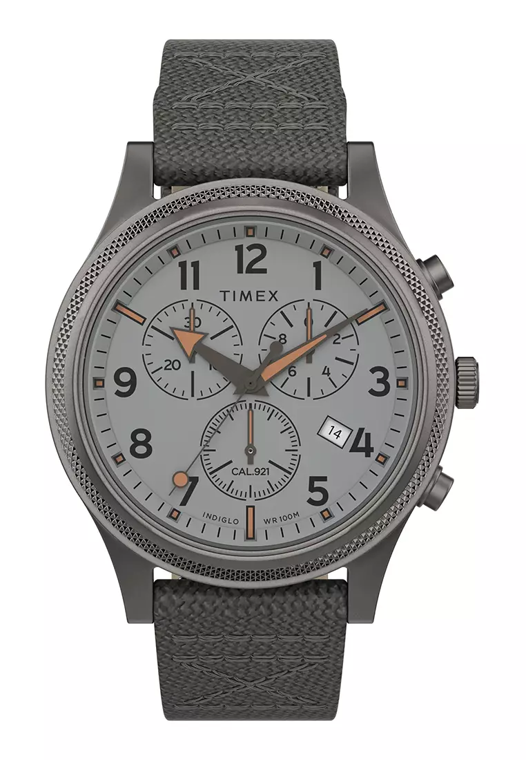 Timex Allied LT Chronograph 42mm - Gray Case & Fabric Strap (TW2T75700)