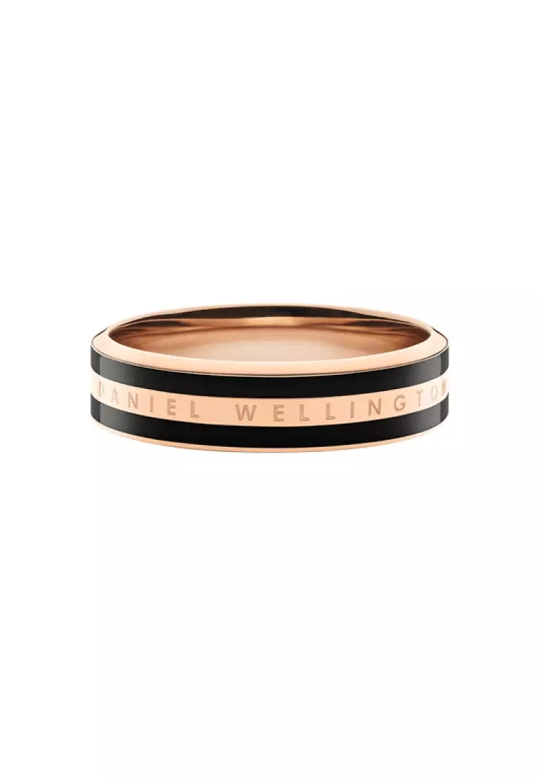 Buy Daniel Wellington Emalie Ring Black Rose Gold - Unisex Ring ...