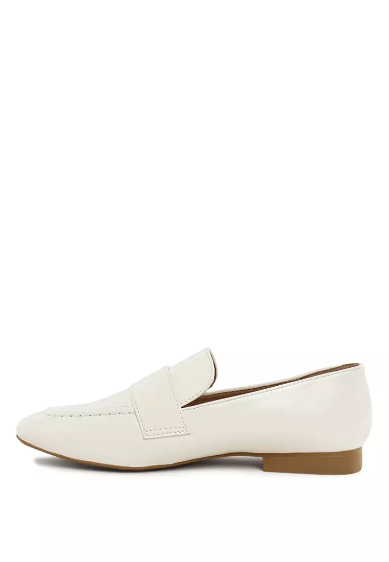 Flat Heel Loafers In Off White
