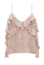 ZARA Frill Jacquard Top 2025 | Buy ZARA Online | ZALORA Hong
