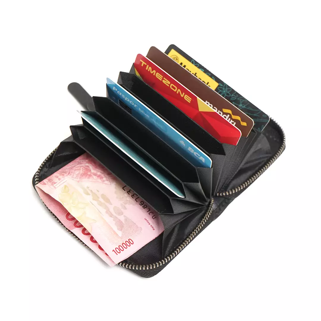 Intrecciato Accordion Card Wallet Black