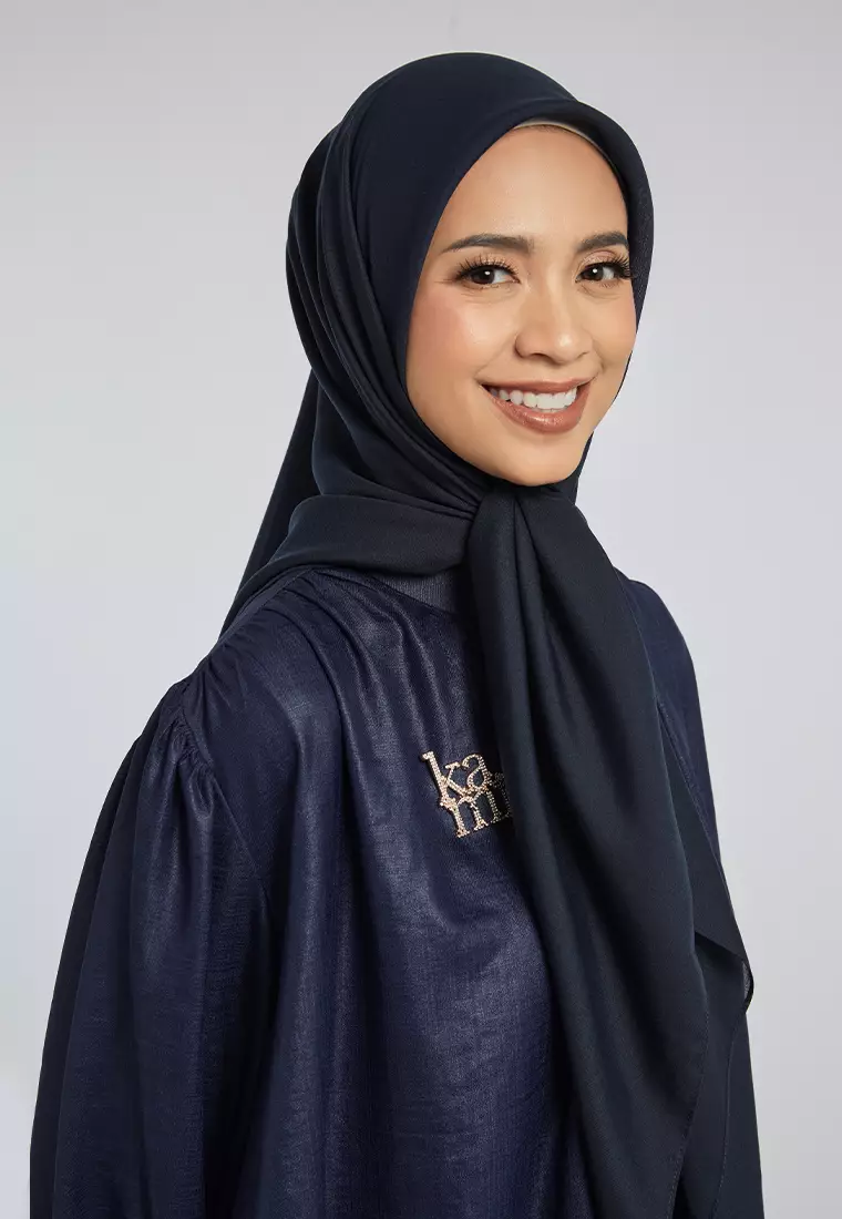 Kami Light Voile Scarf Plain Navy