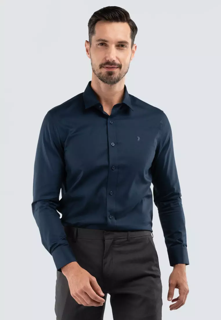 blue long sleeve top mens
