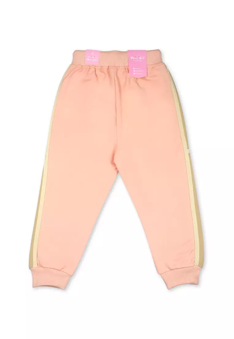 Girls Fleece Jogger Pants with Embroidery