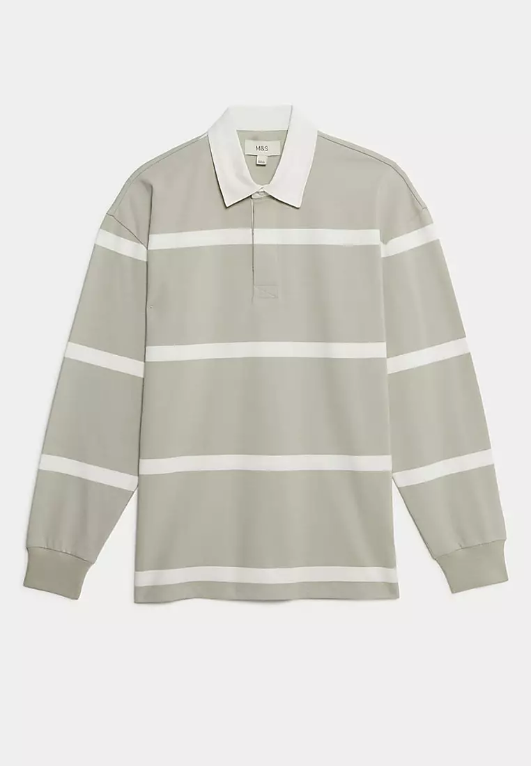 Pure Cotton Striped Rugby Shirt
