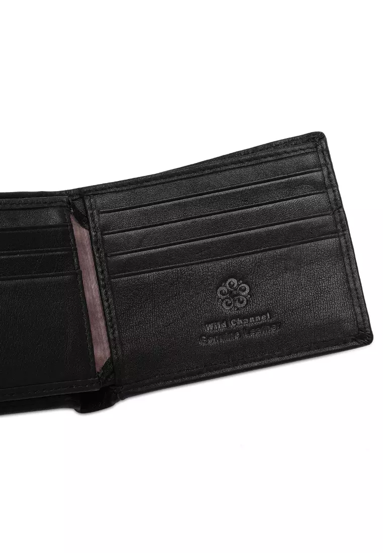 Men's Genuine Leather RFID Blocking Bi Fold Wallet