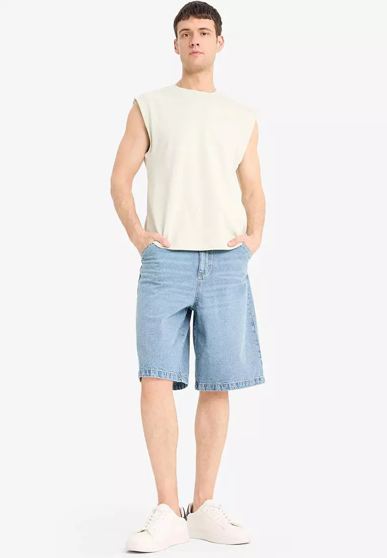 100% Cotton Boxy Fit Crew Neck Printed Undershirt C5040Ax25Hs