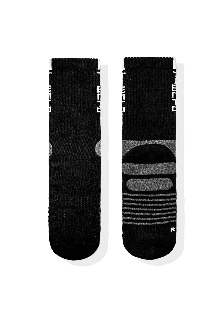 Tiento Compression Socks Kaos Kaki Ketat Olahraga Typotype Black Crew Anti Bacterial Technology