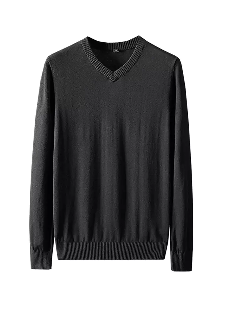 Buy Twenty Eight Shoes VANSA Solid Color V neck Knitted Pullover