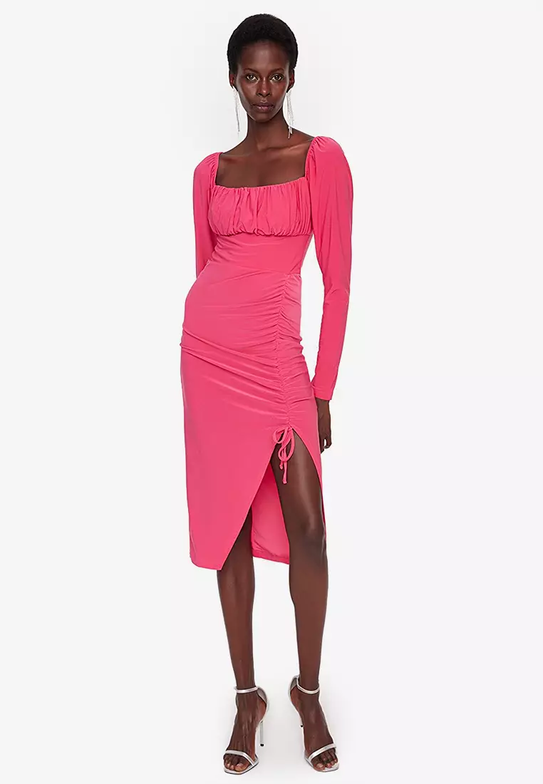 Buy Trendyol Ruched Midi Dress Online ZALORA Malaysia
