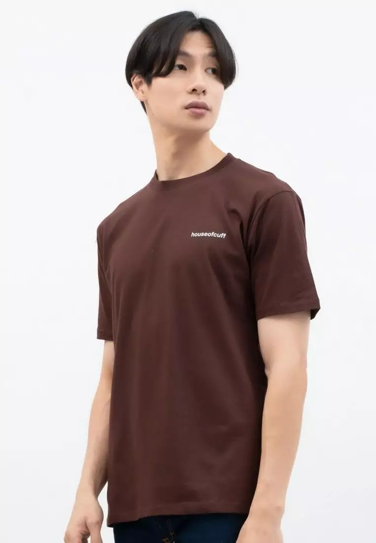 Kaos Polos Pria Premium Katun Combed Lengan Pendek Coklat
