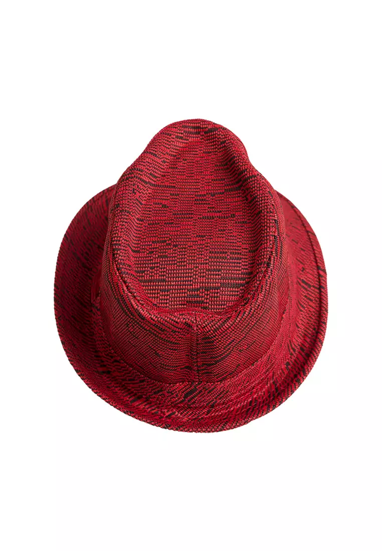 Topi fedora cowboy hat fedora linen merah houseofcuff