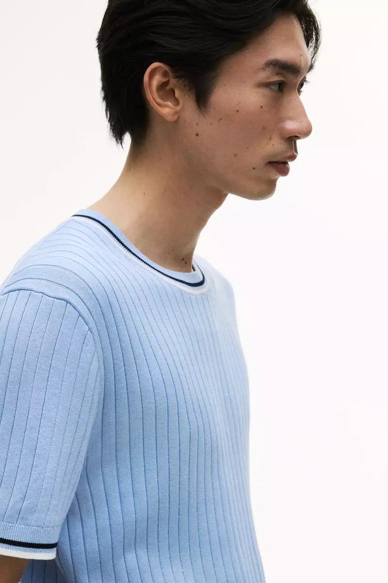 Slim Fit Rib-knit T-shirt