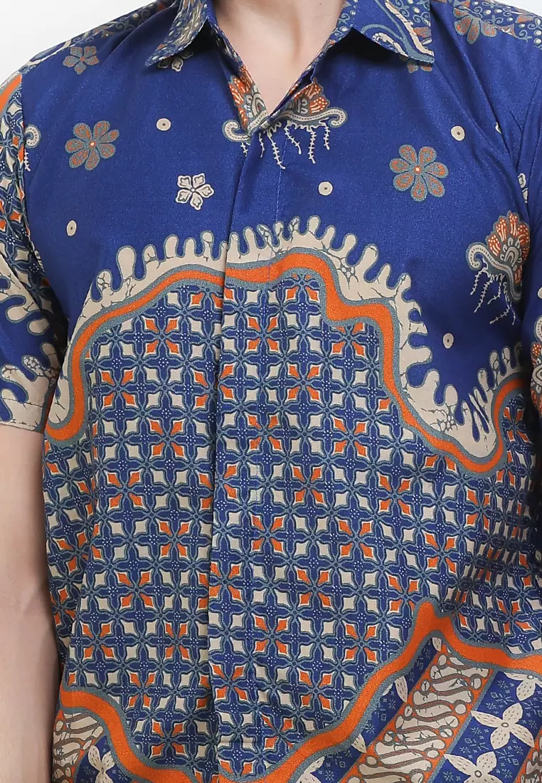 Bintang Kemeja Batik Exclusive Premium Pria Casual Modern Lengan Pendek