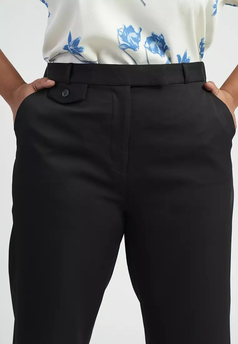 Milly Plus Size Llavina High waist Wide-Leg Trouser Pants