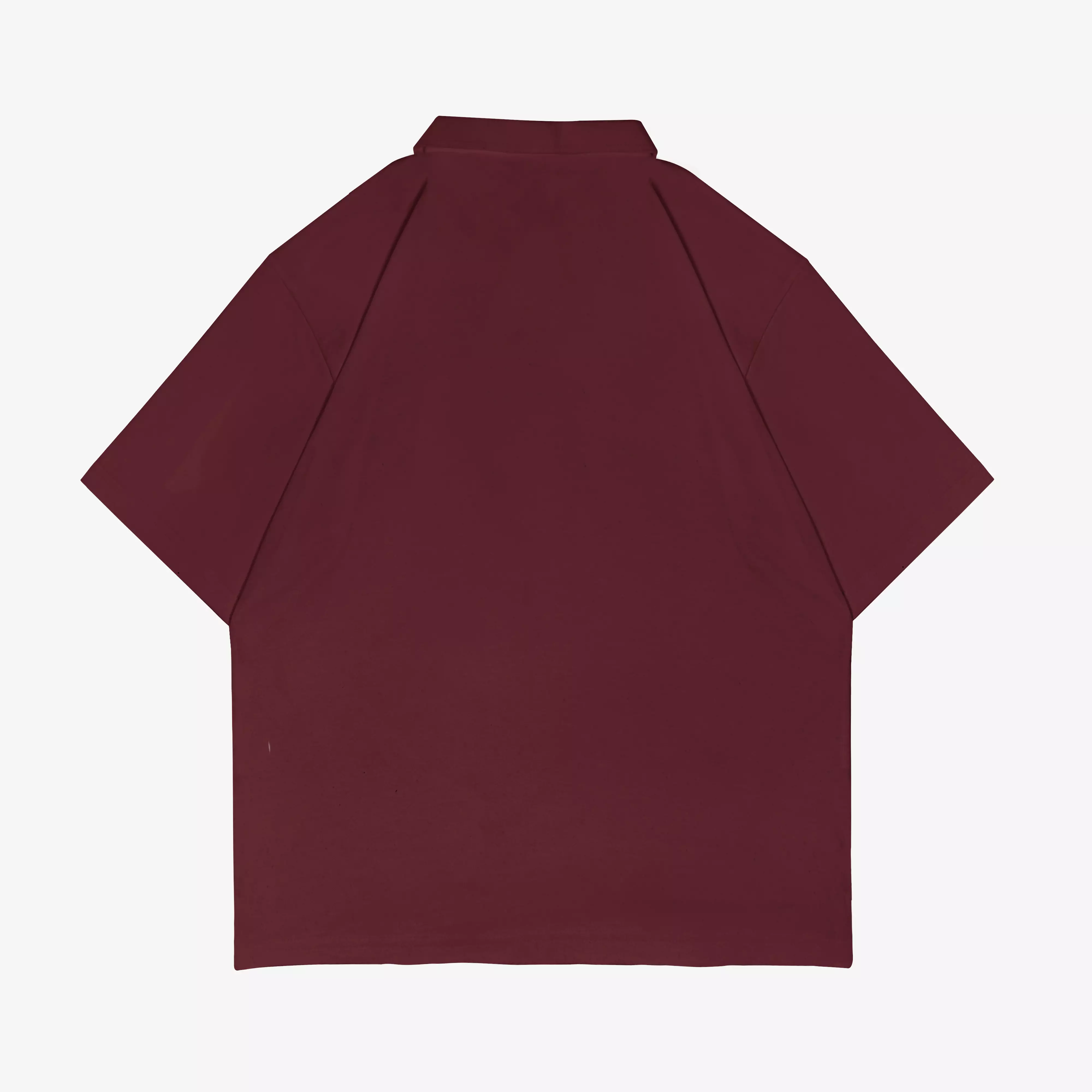 OOTDSUPPLY Oversize Polo Shirt Aligned Maroon l Kaos Polo Pria dan Wanita OVZ-PS037