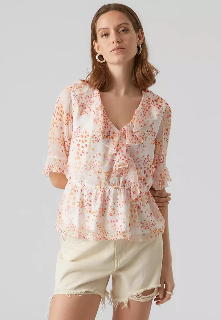 Buy Vero Moda Dora Kaya 2/4 Wrap Top 2024 Online | ZALORA Philippines