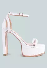 White chunky clearance heel platform sandals